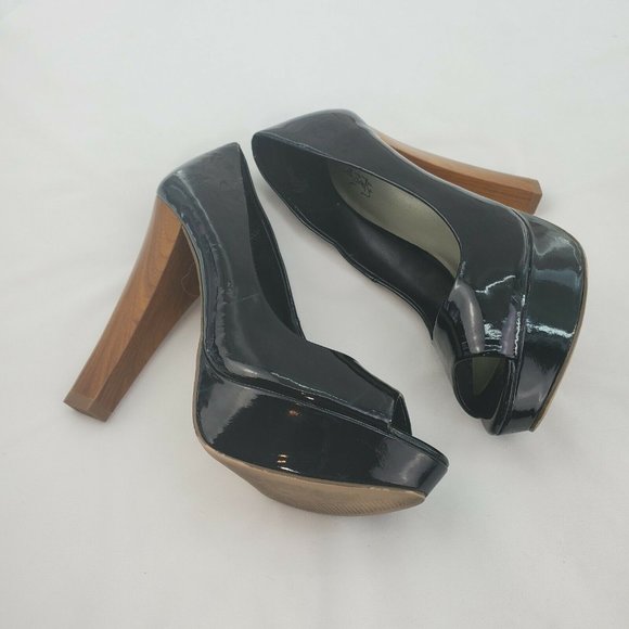 City Streets Womens Black Patent Block Heels Sz 7 - Picture 5 of 15